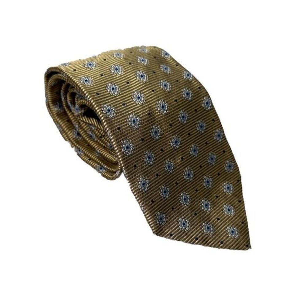 Brooks Brothers Makers ‎ Neck Tie Gold  Paisley Woven Print Made In USA